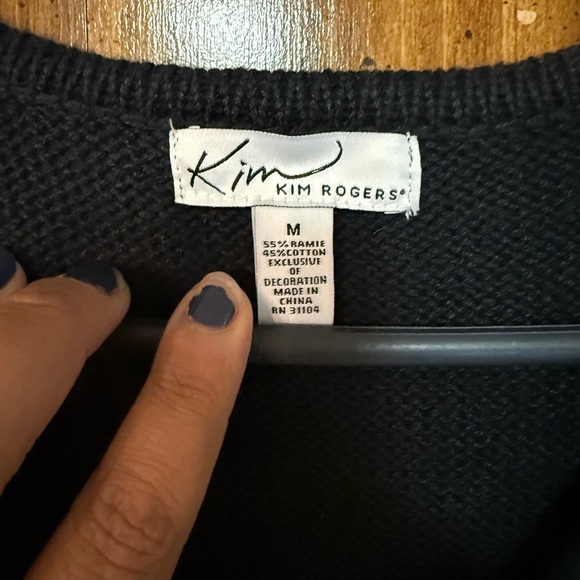 Vintage Kim Roger’s Holiday Reindeer sequined cotton blend zip vest sz M - Picture 5 of 8